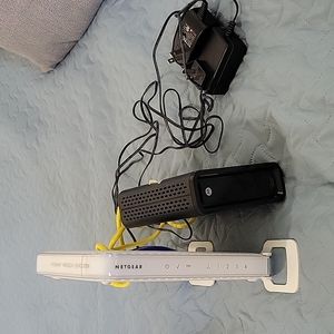 Netgear router and Motorola modem